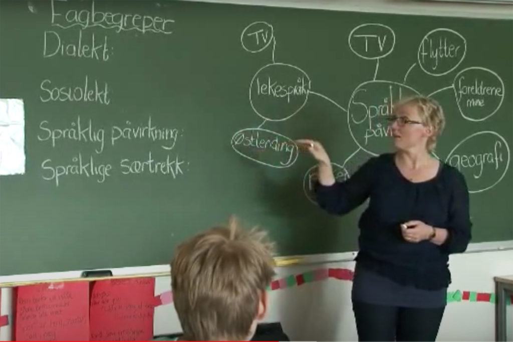 Skjermdump fra filmen «Min språkhistorie – tenkeskriving og fagskriving».