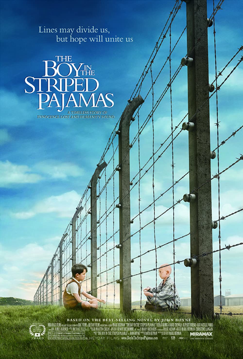 Omslaget til filmen The Boy in the Striped Pyjamas