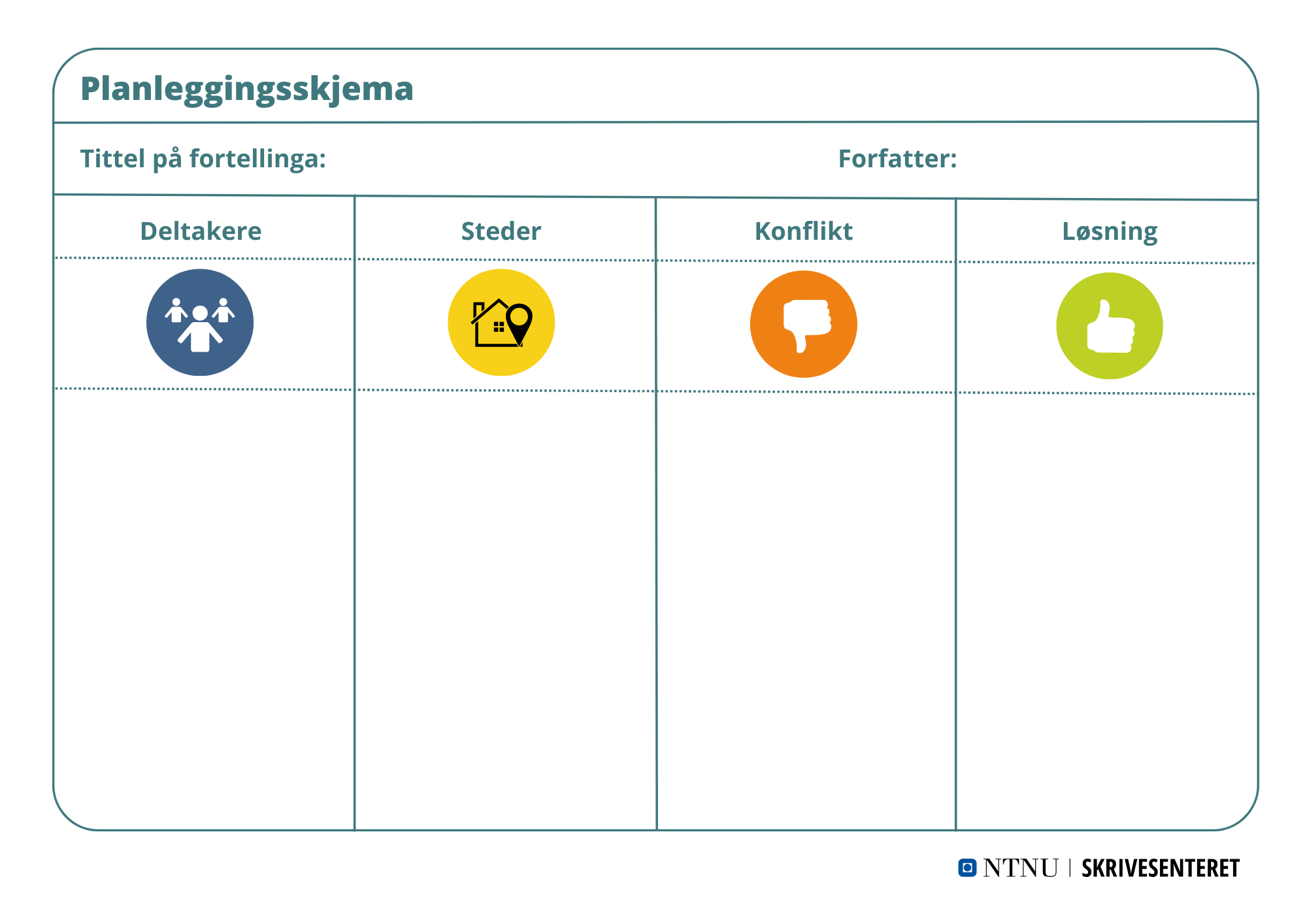 Illustrasjon av planleggingsskjema