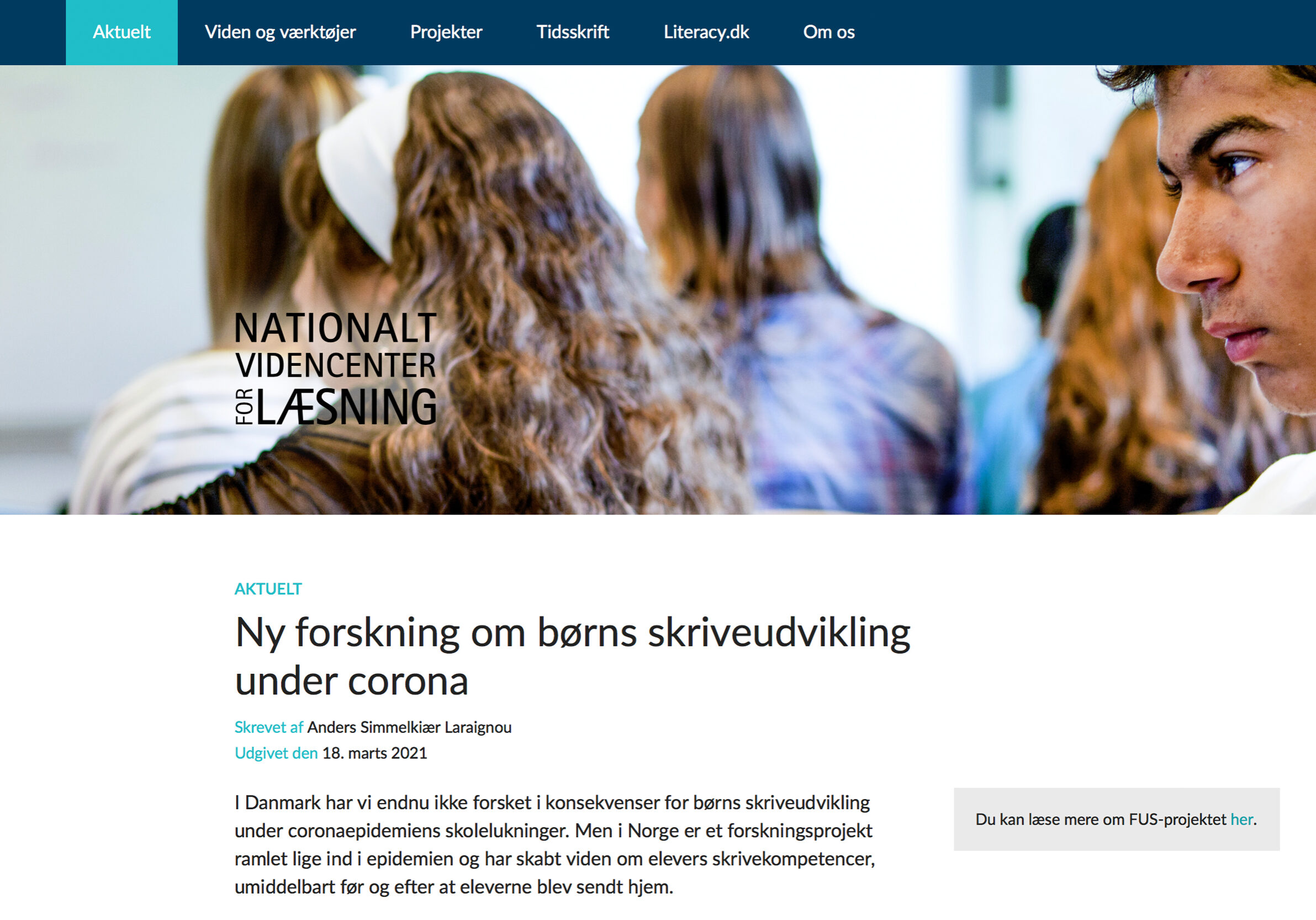 Skjermdump fra www.videnomlaesning.dk